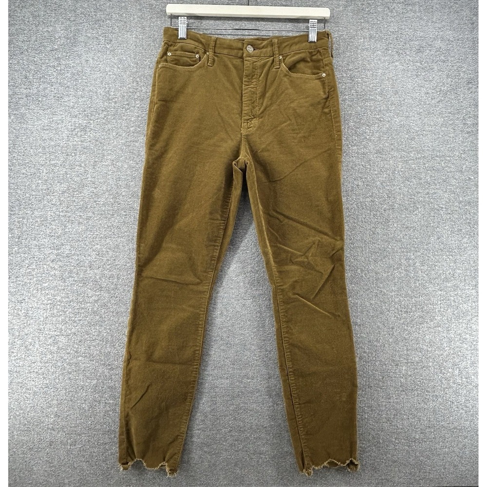 Mother High Waisted Looker Ankle Chew Corduroy Pants Women Size 29 Brown